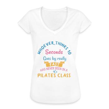 Pilates Klasse Lustig - Frauen Vintage T-Shirt - Weiß - Vorne