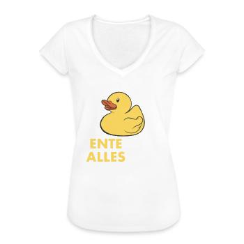 Ente Gut Alles Gut Quietscheenten Enten Wortspiel - Frauen Vintage T-Shirt - Weiß - Vorne