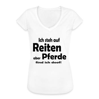 I get up riding - Women's Vintage T-Shirt - white - Front - Danielle (179cm)