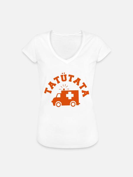 Krankenwagen Tatütata - Frauen Vintage T-Shirt - Weiß
