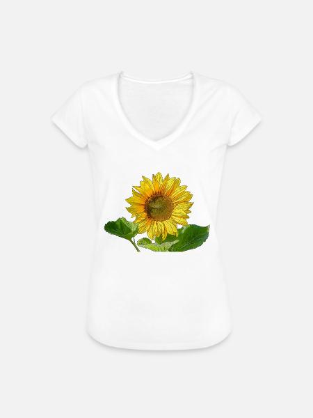 Sonnenblume - Frauen Vintage T-Shirt - Weiß