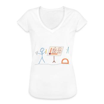 Technischer Zeichner Strichmännchen Konstrukteur - Frauen Vintage T-Shirt - Weiß - Vorne