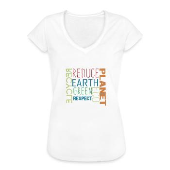 Nachhaltigkeit - Frauen Vintage T-Shirt - Weiß - Vorne