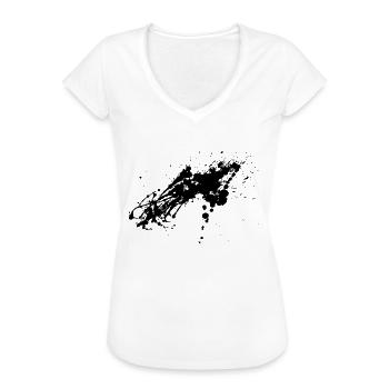 taches de couleur noire - T-shirt vintage Femme - blanc - Devant - Danielle (179cm)