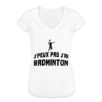 I can't badminton - Women's Vintage T-Shirt - white - Front - Danielle (179cm)