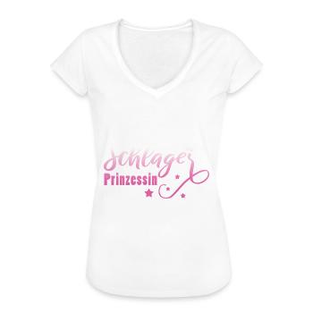 Schlagerprinzessin Schlagerfan Schlager Geschenk - Frauen Vintage T-Shirt - Weiß - Vorne