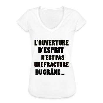 Humour noir - T-shirt vintage Femme - blanc - Devant - Danielle (179cm)