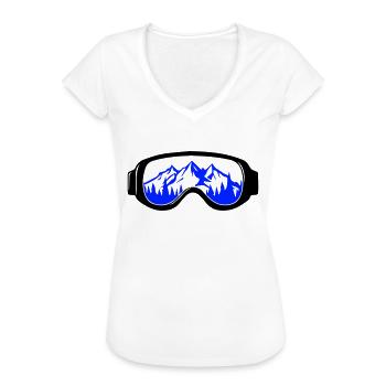 skibrille - Frauen Vintage T-Shirt - Weiß - Vorne - Danielle (179cm)