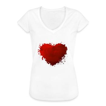 Herz paint - Frauen Vintage T-Shirt - Weiß - Vorne - Danielle (179cm)
