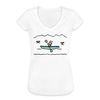 Kanu fahren Boot Paddeln Kajak Rudern - Frauen Vintage T-Shirt - Weiß - Vorne - Danielle (179cm)