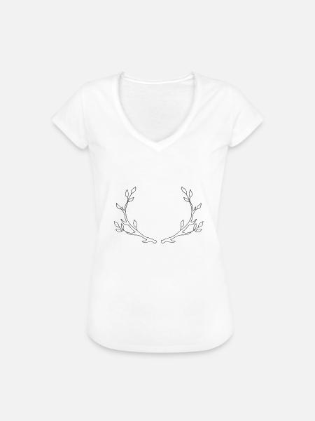 Hirsch - Frauen Vintage T-Shirt - Weiß