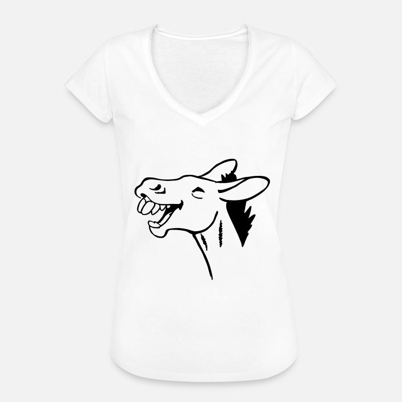 Laughing Donkey - Women's Vintage T-Shirt - white