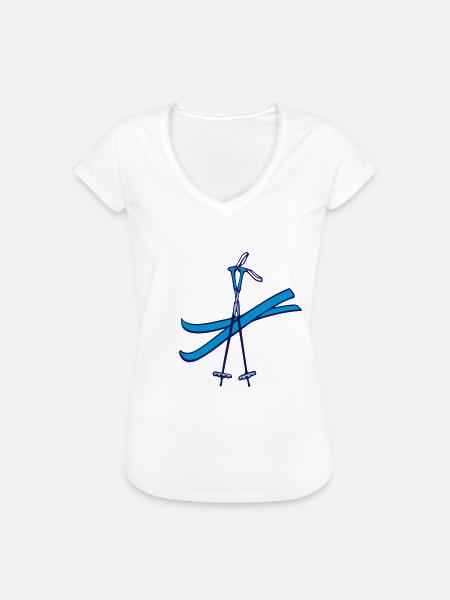 Ski - Frauen Vintage T-Shirt - Weiß