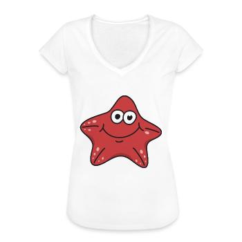Seestern - Frauen Vintage T-Shirt - Weiß - Vorne - Danielle (179cm)