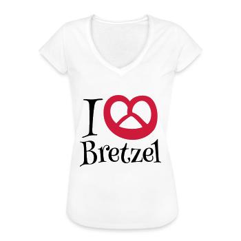 i love bretzel - T-shirt vintage Femme - blanc - Devant - Danielle (179cm)