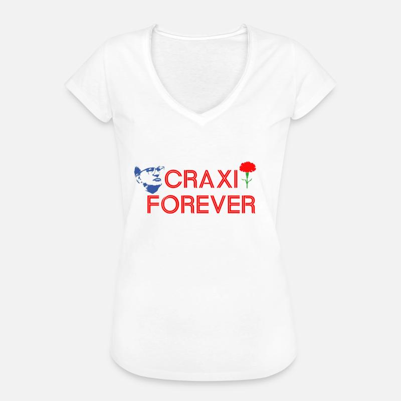 CRAXI FOREVER - Maglietta vintage donna - bianco