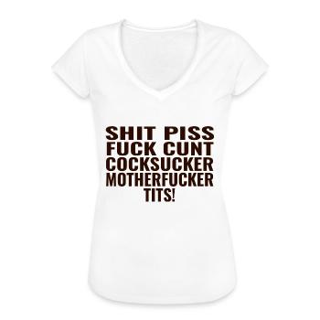 Forbidden Words - Women's Vintage T-Shirt - white - Front - Danielle (179cm)