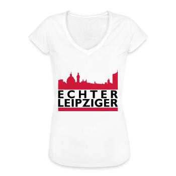 Immobilier Leipzig - T-shirt vintage Femme - blanc - Devant - Danielle (179cm)
