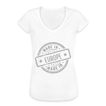 Europa - Frauen Vintage T-Shirt - Weiß - Vorne