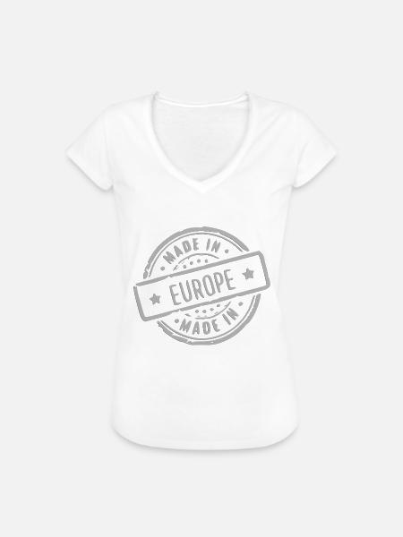 Europa - Frauen Vintage T-Shirt - Weiß
