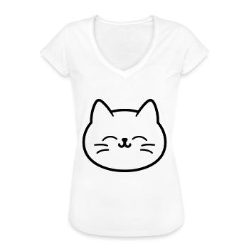 Kitten - Women's Vintage T-Shirt - white - Front - Danielle (179cm)