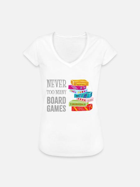 Never too many boardgames - Frauen Vintage T-Shirt - Weiß