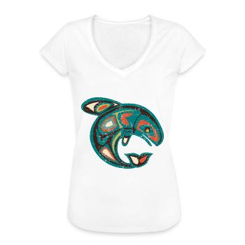 Native American Totem ORCA Killer Whale 1 - Frauen Vintage T-Shirt - Weiß - Vorne