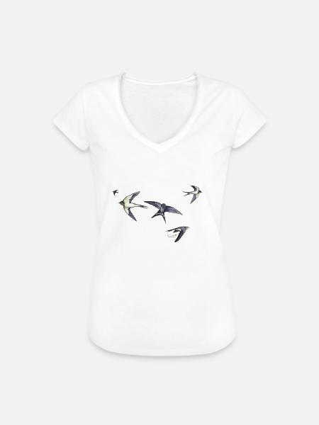 Rauchschwalben - Frauen Vintage T-Shirt - Weiß