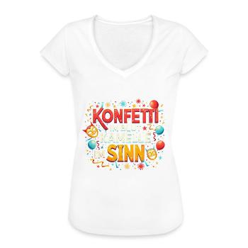Konfetti im Blut Kamelle im Sinn Kostüm Fasching - Frauen Vintage T-Shirt - Weiß - Vorne