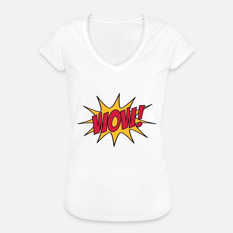 WOW! - Maglietta vintage donna - bianco