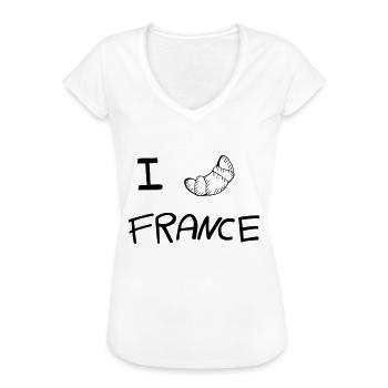 J'AIME LA FRANCE - T-shirt vintage Femme - blanc - Devant - Danielle (179cm)