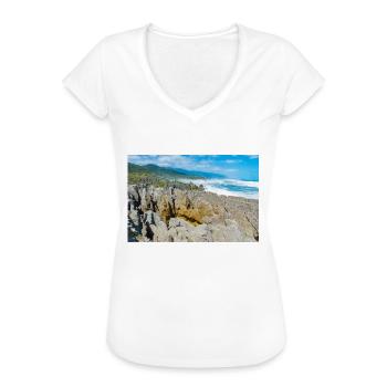 Punakaiki Pancake Rocks coastline Paparoa New Zeal - Frauen Vintage T-Shirt - Weiß - Vorne