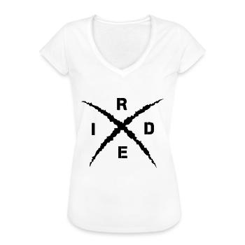 Chevaucher - T-shirt vintage Femme - blanc - Devant - Danielle (179cm)