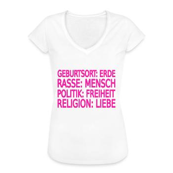 Gegen Rassismus - Frauen Vintage T-Shirt - Weiß - Vorne