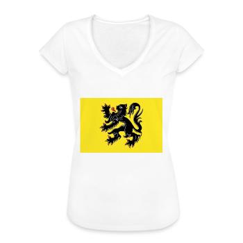 Flagge Flandern - Frauen Vintage T-Shirt - Weiß - Vorne