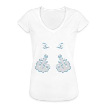 Stinkefinger (Fuck Off / Fuck You) - Frauen Vintage T-Shirt - Weiß - Vorne