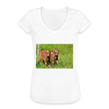 Kälber auf Eifeler Wiesen - Frauen Vintage T-Shirt - Weiß - Vorne