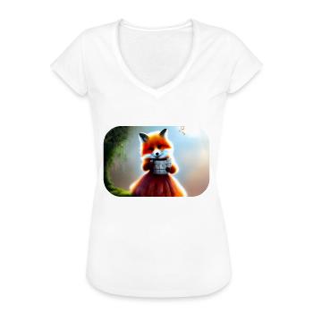 Fuchs im Kleid Füchsin - Frauen Vintage T-Shirt - Weiß - Vorne