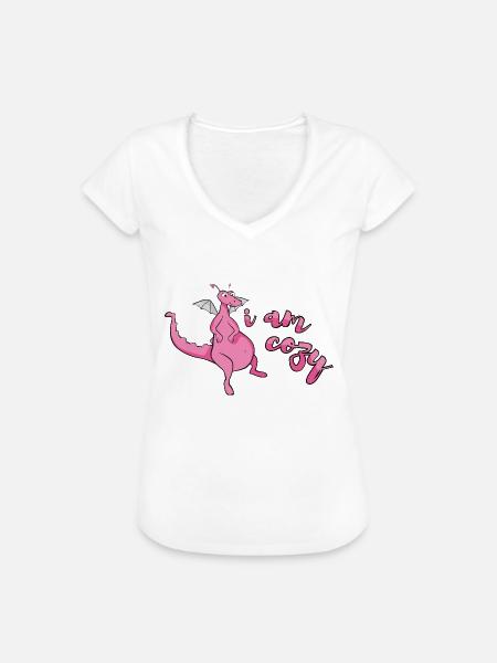 cozy dragon - Frauen Vintage T-Shirt - Weiß