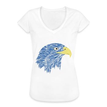 Power animal hawk blue hawk bird eagle gift - Women's Vintage T-Shirt - white - Front - Danielle (179cm)