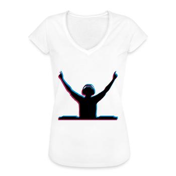 3D effect DJ - Women's Vintage T-Shirt - white - Front - Danielle (179cm)