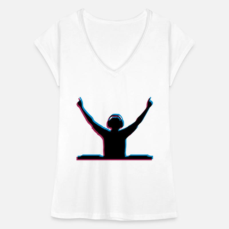 3D Effekt DJ Frauen Vintage T-Shirt