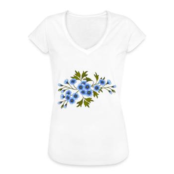 Blomster - Vintage-T-skjorte for kvinner - hvit - Foran - Danielle (179cm)