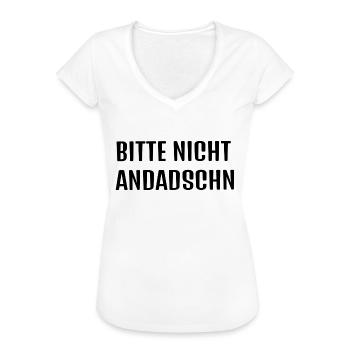 Typisch Sächsisch *andaschn* - Frauen Vintage T-Shirt - Weiß - Vorne