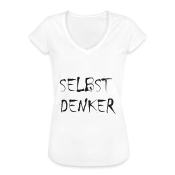 Selbstdenker Aufgewacht Aufwachen Verschwörung - Frauen Vintage T-Shirt - Weiß - Vorne - Danielle (179cm)
