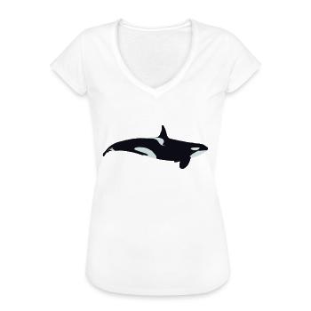 Orque - T-shirt vintage Femme - blanc - Devant - Danielle (179cm)