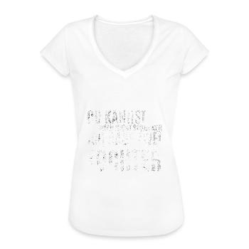 Vater Papa Zwei Töchter Schocken Spruch Lustig - Frauen Vintage T-Shirt - Weiß - Vorne