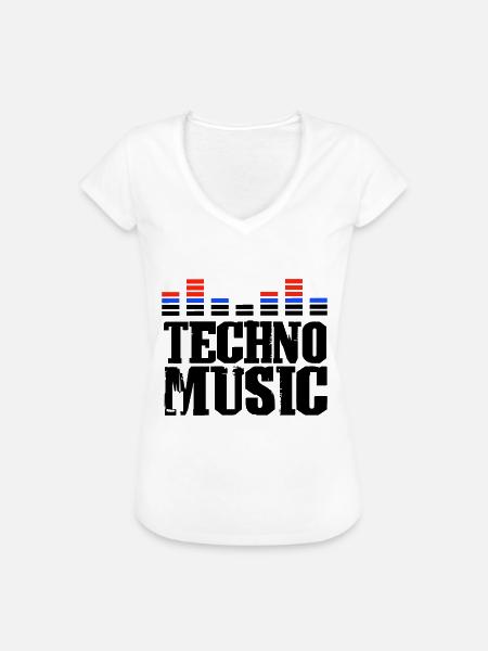Techno Music - Frauen Vintage T-Shirt - Weiß