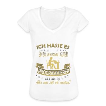 Lustiger Spruch Programmieren Programmier - Frauen Vintage T-Shirt - Weiß - Vorne