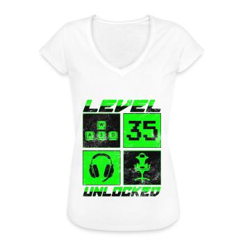 Level 35 Unlocked 35 Geburtstag - Frauen Vintage T-Shirt - Weiß - Vorne